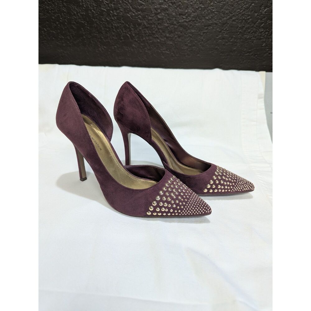 BCBGeneration Gold-Studded Maroon Heels